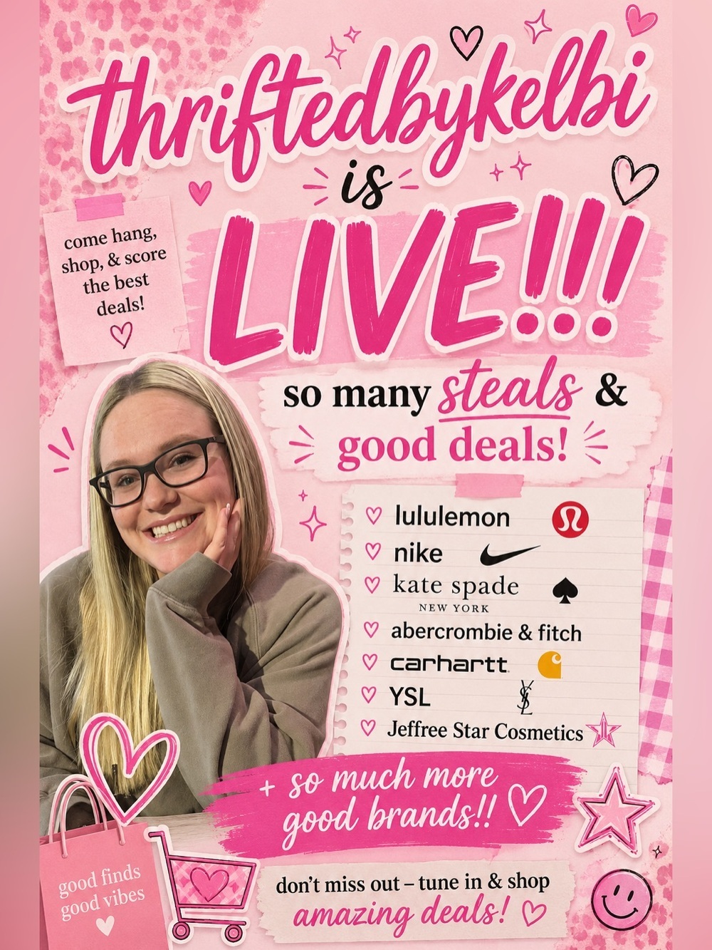 THRIFTEDBYKELBI IS LIVE - SO MANY GIVY’S & FREEBIES - LIKE THIS TO BE NOTIFIED!🤍